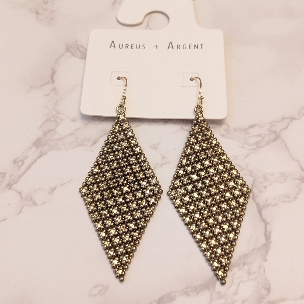 Banana Republic Factory Fluid Chain Diamond Earrings Aureus + Argent